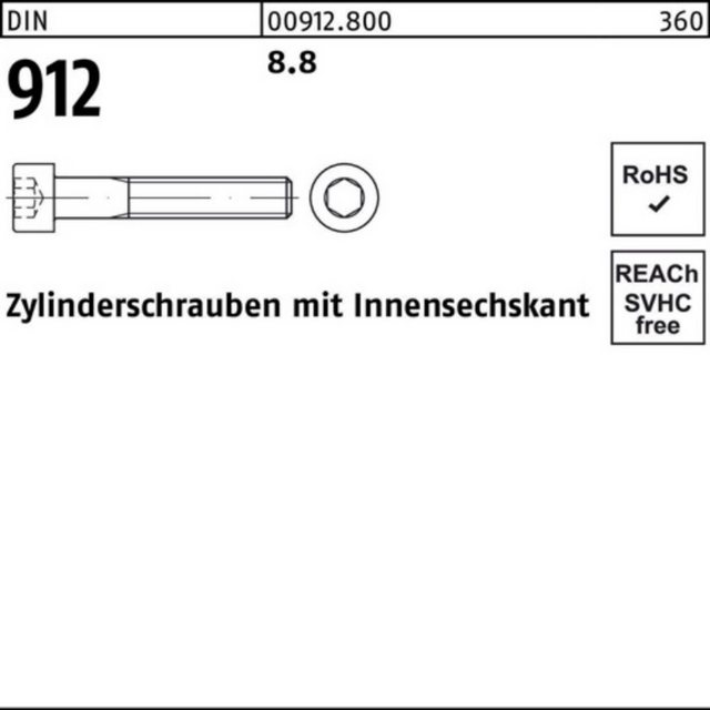 Bild von Reyher Zylinderschraube 100er Pack Zylinderschraube M 56 x 210 DIN 912 m.Innensechskant 44416