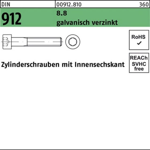 Bild von Reyher Zylinderschraube 100er Pack 009128100200270 Zylinderschraube DIN 912 m.Innensechskant M