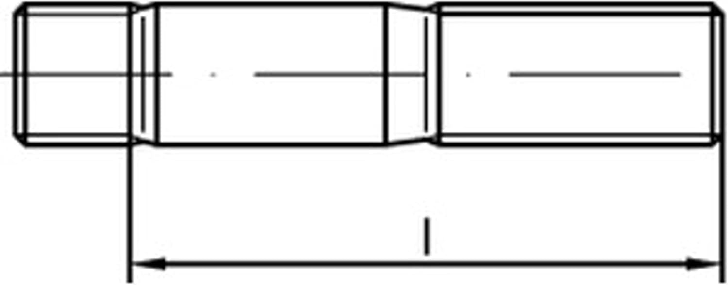 Bild von 10 Stk. Stiftschraube DIN 938 M16x 80 8.8 10 Stück Noname 000938080000160080