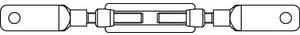 Bild von DIN 1480 Stahl SP-BS galvanisch verzinkt Spannschlösser geschmiedet, offene Form, mit 2 Battschraube - Abmessung: SP BS M16 (1 Stück)