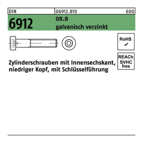 Bild von Zylinderschraube mit Innensechskant DIN 6912 – Eine hochwertige Lösung für Ihre Schraubbedürfnisse