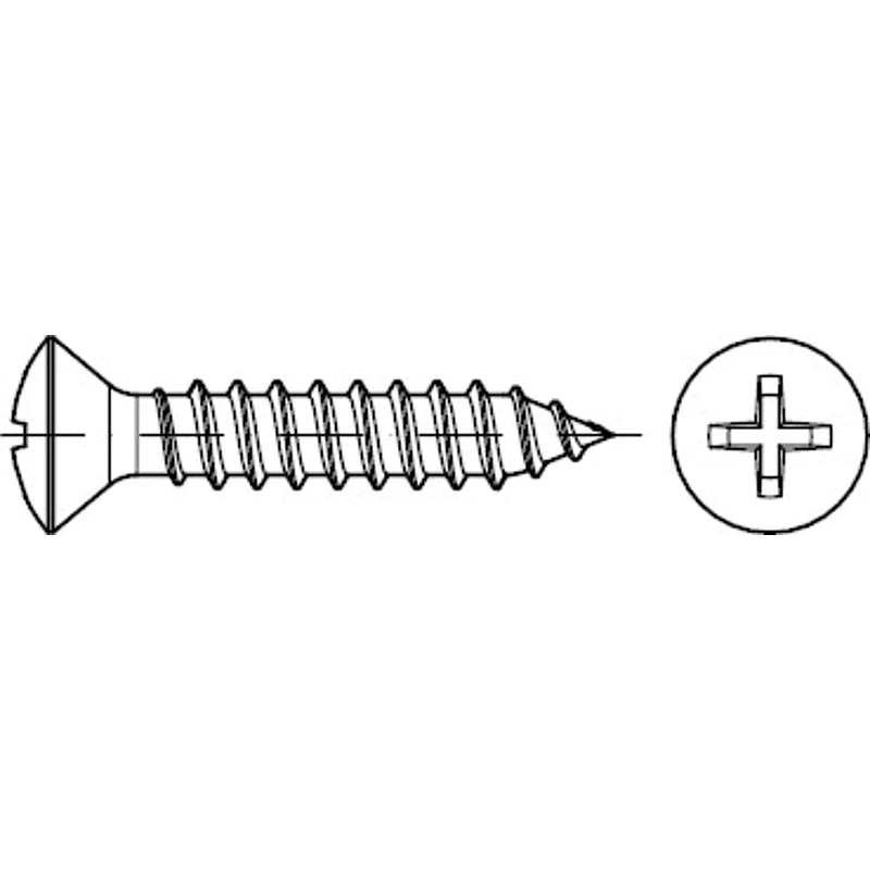 Bild von Reyher Schraube 1000er Pack Linsensenkblechschraube C 4,2 x 13 -H DIN 7983 m.Kreuzschl