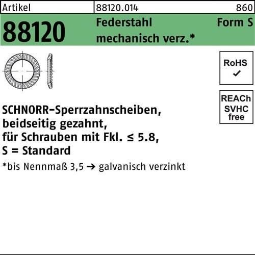 Bild von ART 88120 SCHNORR - Scheiben Federstahl S 8 mech. verzinkt mech Zn K