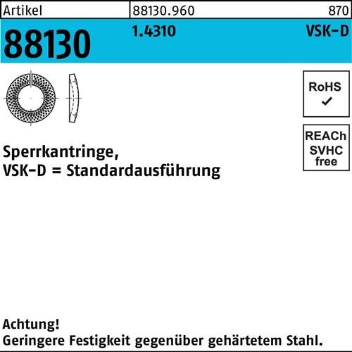 Bild von 200 Stk. Sperrkantring R 88130 VSK-D 16x27,3x3,5 1.4310 200 Stück Noname