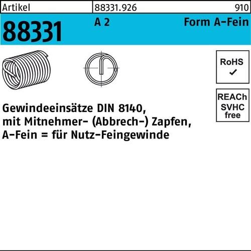 Bild von 10 Stk. Amecoil Gewindeeinsatz R 88331 FormA-Fein M14x1,5x14 A 2 10 Stück