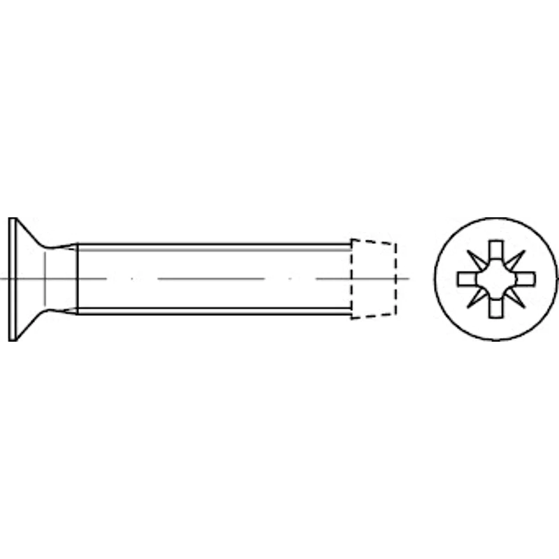 Bild von Reyher Gewindeschraube 500er Pack Gewindefurchendeschraube MM 6 x 45 -Z DIN 7500 Senkkopf m.K