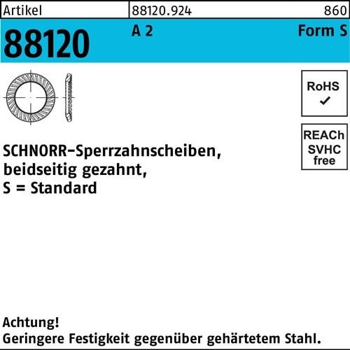 Bild von 200 Stk. Schnorr Sperrzahnscheibe R 88120 beids.gez. S 4x7x0,5 A 2 200 Stück