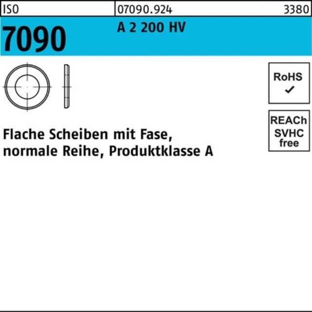 Bild von Reyher Unterlegscheibe 200er Pack Unterlegscheibe 5 ISO 7090 m.Fase A 2 200 HV