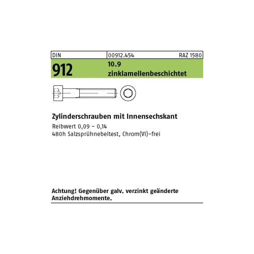 Bild von Produktcheck: 200 Innensechskant Zylinderschrauben DIN 912 10.9 M 10 x 25