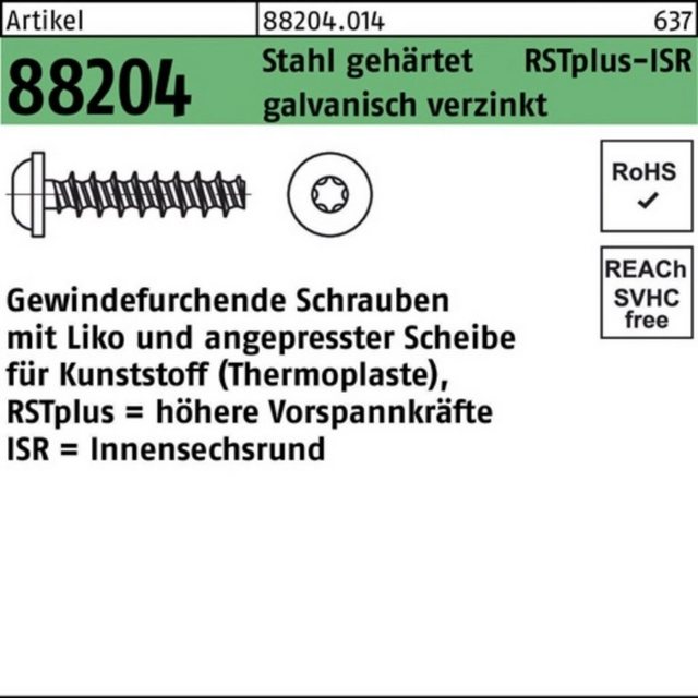 Bild von Reyher Gewindeschraube 1000er Pack Gewindefurchendeschraube 3 x 12 -T10 R 88204 Liko m.Innens