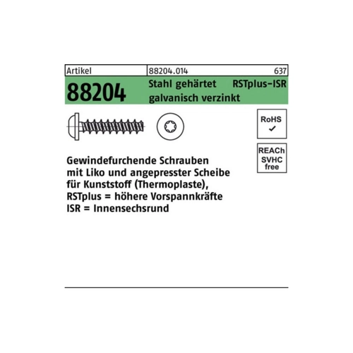 Bild von Schrauben ART 88204 RST+ mit LIKO & ISR 4 x 16 -T20