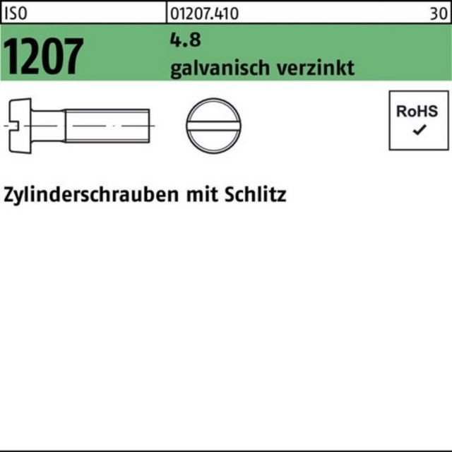 Bild von Reyher Zylinderschraube 200er Pack Zylinderschraube M 5 x 70 ISO 1207 m.Schlitz 4.8 galvanisch