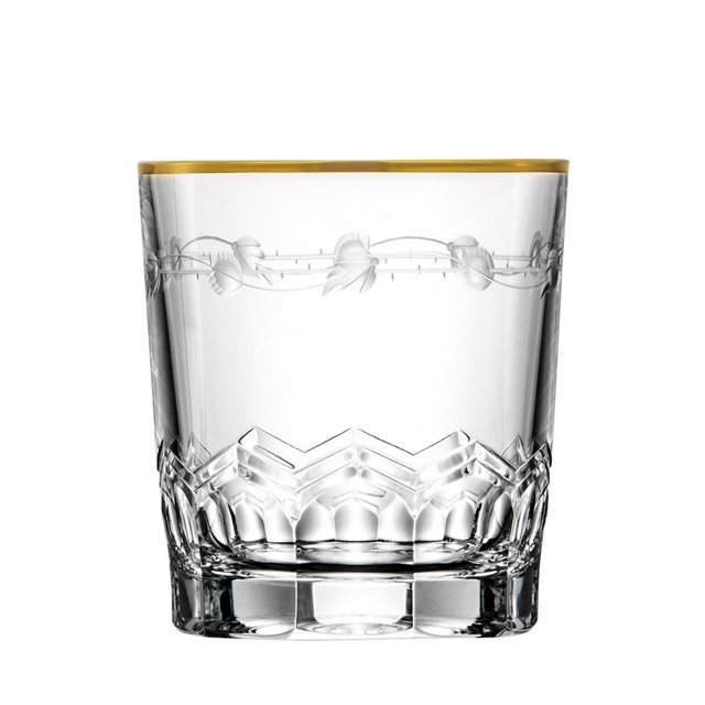 Bild von ARNSTADT KRISTALL Whiskyglas Lilly Gold (9 cm) Kristallglas mundgeblasen · handgeschliffen · Handmade in Germany · inkl. 24 Karat Goldrand