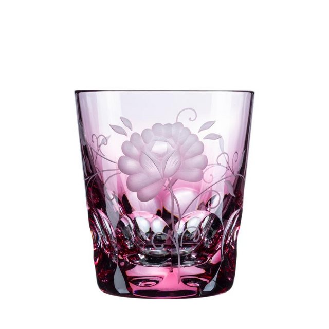 Bild von ARNSTADT KRISTALL Becher Trinkglas Whiskyglas Rose rosa (9,5cm) Kristallglas mundgeblasen · handgeschliffen · Handmade in Germany