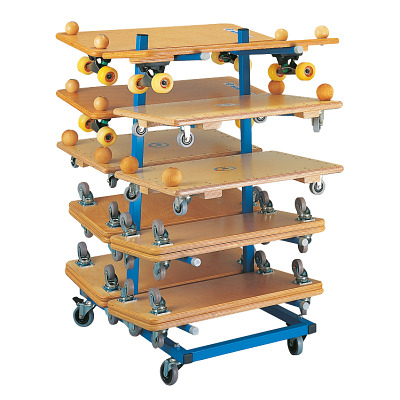 Bild von Sport-Thieme Rollbrett Regalwagen für Rollbrett, Bis zu 20 Rollbretter platzsparend und bequem lagern