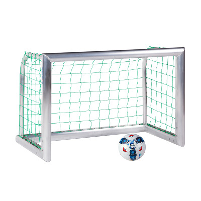 Bild von Sport-Thieme Mini-Fußballtor "Professional Kompakt", Alu-Naturblank, Inkl. Netz, grün (MW 10 cm), 1,20x0,80 m
