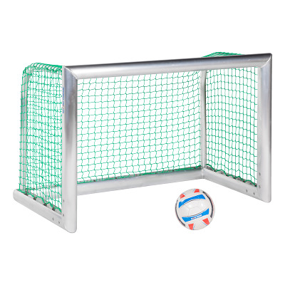 Bild von Sport-Thieme Mini-Fußballtor Professional Kompakt | Alu-Naturblank | Latten-/Pfostenkonstruktion | inkl. Netz & Sicherheits-System-Netzhalter | Rundrohr-Bodenrahmen | Aluminium