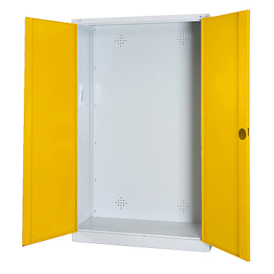 Bild von C+P Modul-Sportgeräteschrank mit Vollblech-Flügeltüren, HxBxT 195x120x50 cm, Verkehrsgelb (RAL 1023), Einzelschließung