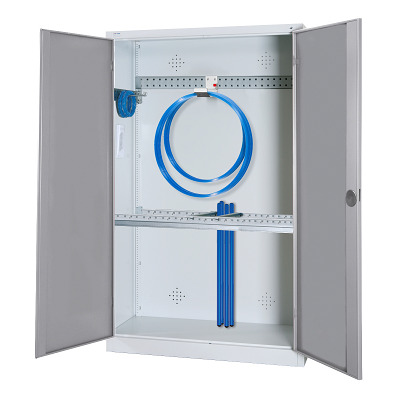 Bild von C+P Modul-Sportgeräteschrank "Grundausstattung" mit Vollblech-Flügeltüren, HxBxT 195x120x50 cm, Klinkengriff, Gleichschließung