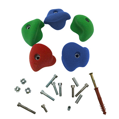 Bild von OnTop Klettergriff-Set "Superleicht", Mit Befestigungsmaterial für Outdoor-Kletterwand, Set A