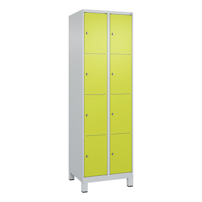 Bild von C+P Fächerschrank "Classic Plus", 4 Fächer übereinander, Abteilbreite 30 cm, mit Füßen, Clowngrün (RAL 110 80 60), 195x60x50 cm/ 8 Fächer