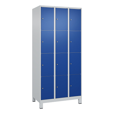 Bild von C+P Fächerschrank "Classic Plus", 4 Fächer übereinander, Abteilbreite 30 cm, mit Füßen, Enzianblau (RAL 5010), 195x90x50 cm/ 12 Fächer