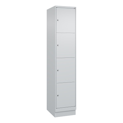 Bild von C+P Fächerschrank "Classic Plus", 4 Fächer übereinander, Abteilbreite 40 cm, mit Sockel, Lichtgrau (RAL 7035), 195x40x50 cm/ 4 Fächer
