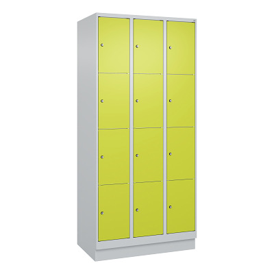 Bild von C+P Fächerschrank "Classic Plus", 4 Fächer übereinander, Abteilbreite 30 cm, mit Sockel, Clowngrün (RAL 110 80 60), 195x90x50 cm/ 12 Fächer