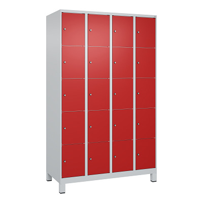 Bild von C+P Fächerschrank "Classic Plus", 5 Fächer übereinander, Abteilbreite 30 cm, mit Füßen, Feuerrot (RAL 3000), 195x120x50 cm/ 20 Fächer