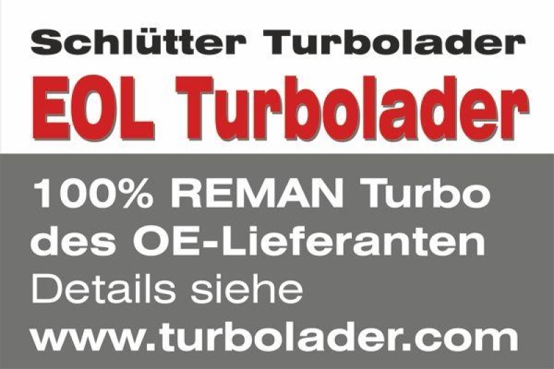 Bild von SCHLÜTTER TURBOLADER Lader, Aufladung END of LIFE Turbolader - Original Mitsubishi REMAN 172-11140EOL