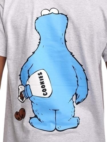 Bild von Sesamstrasse Cookie Thief Herren T-Shirt grau meliert