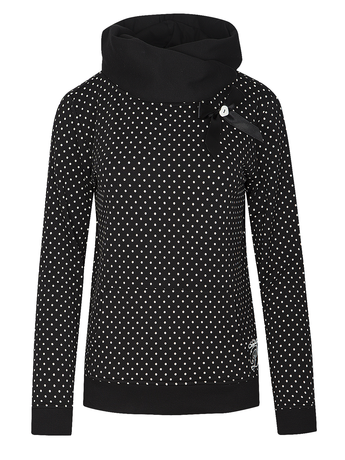 Bild von Pussy Deluxe Dots Shawl Damen Schalkragenpullover schwarz