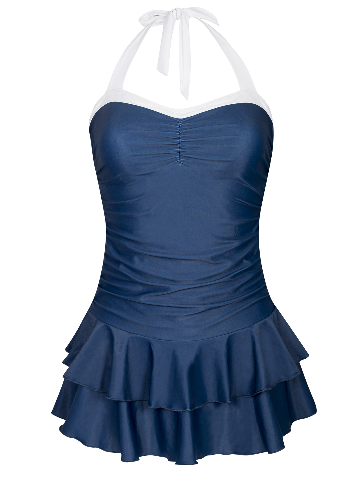 Bild von Pussy Deluxe Classic Lovely Chic Damen Badeanzug weiss/blau