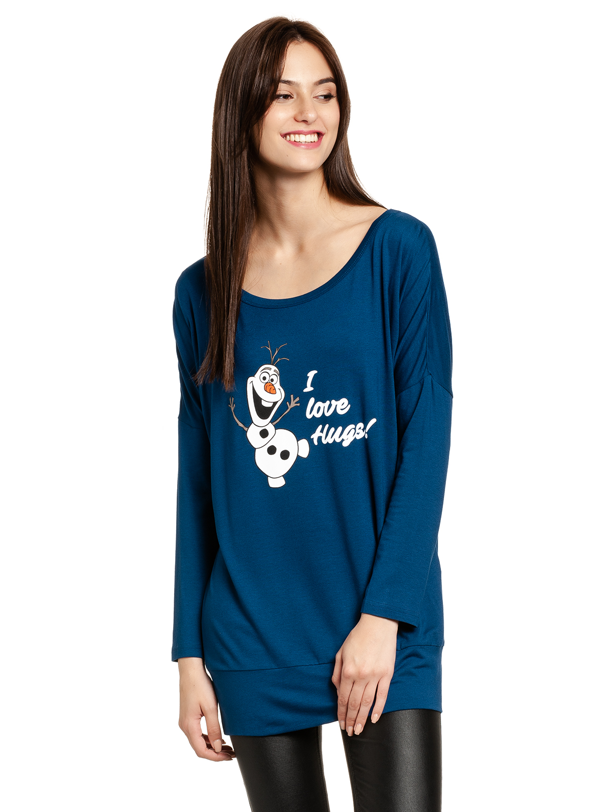 Bild von Frozen - Die Eiskönigin I Love Hugs Olaf Damen Langarmshirt blau