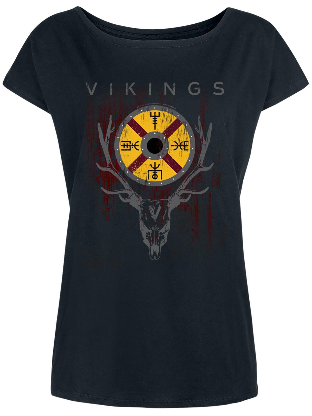 Bild von Vikings Deer Damen Loose-Shirt schwarz