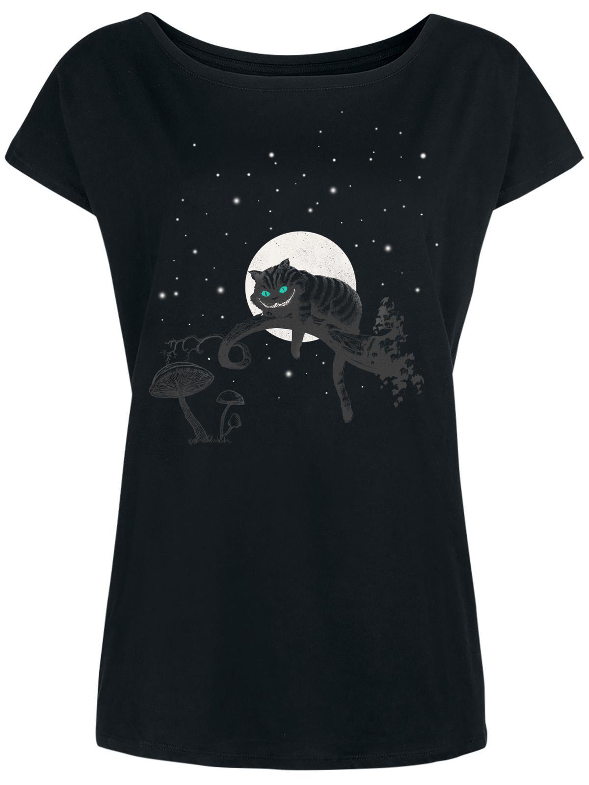 Bild von Alice im Wunderland Cheshire Cat Crazy Nights Damen Loose-Shirt schwarz