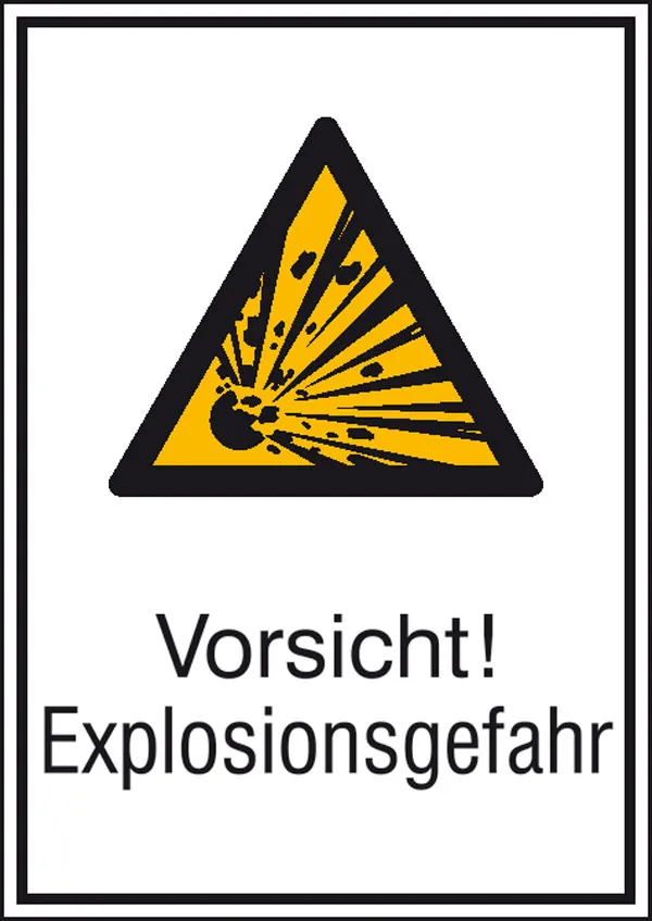 Bild von Warn-Kombischild »Vorsicht! Explosionsgefahr«