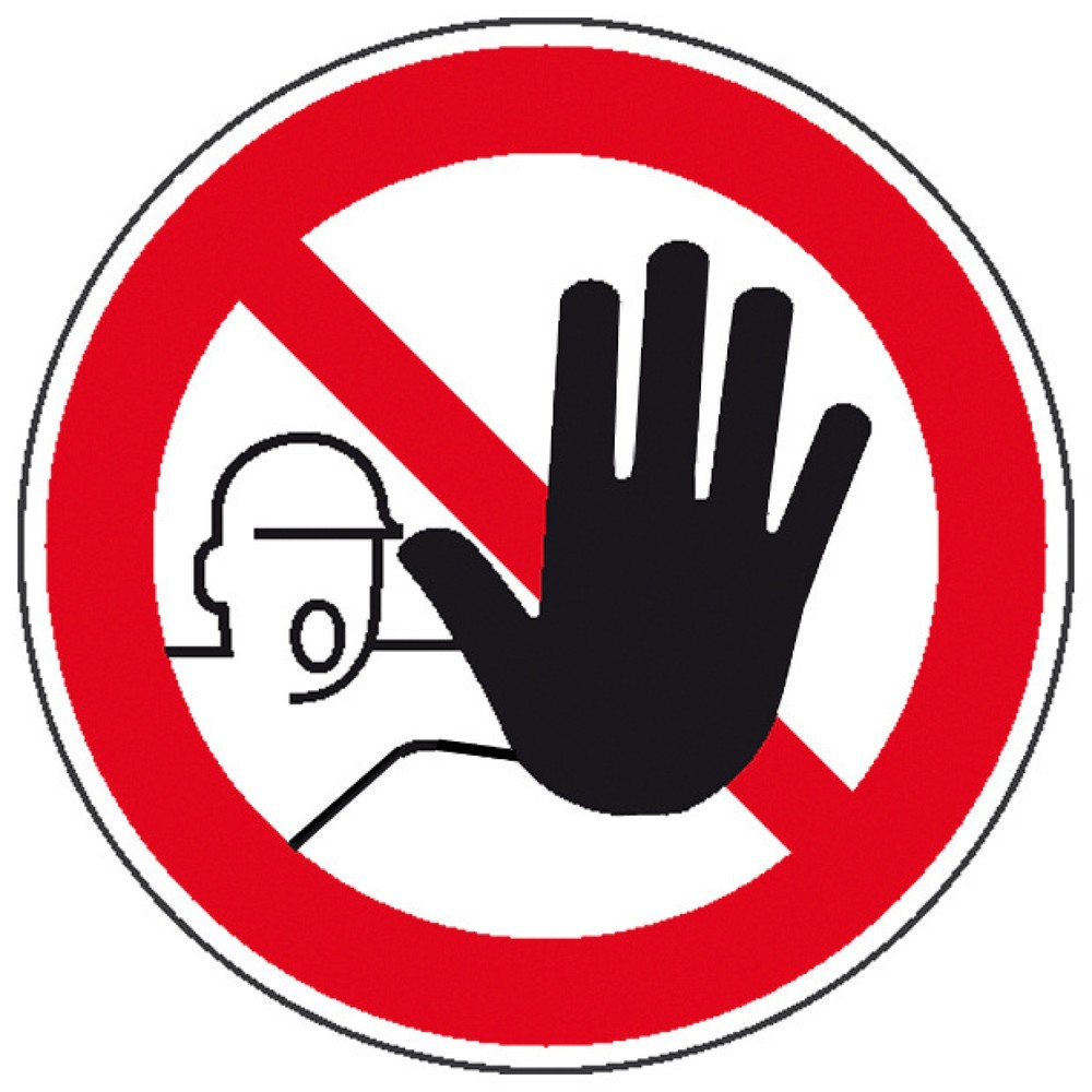 Bild von Verbotsschild Zutritt für Unbefugte verboten, Hygiene und Abstand Aluminium (Ø) 200mm DIN 4844-2 1