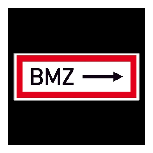 Bild von Hinweisschild für die Feuerwehr »BMZ ---->«