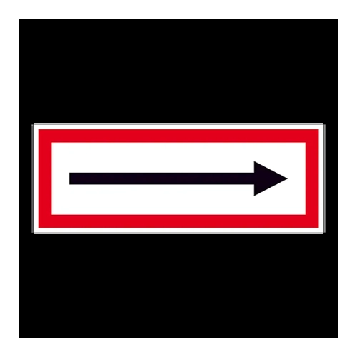 Bild von Hinweisschild für die Feuerwehr »----> (Richtungspfeil)«