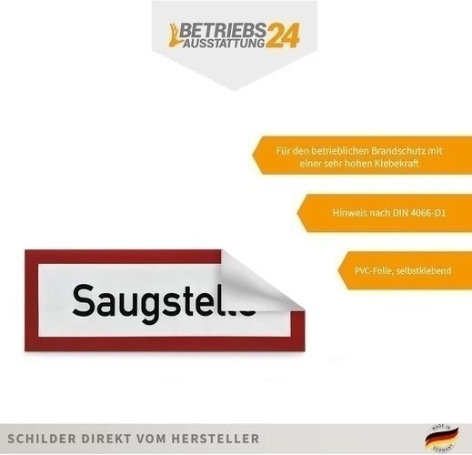 Bild von Hinweisschild für die Feuerwehr »Saugstelle«