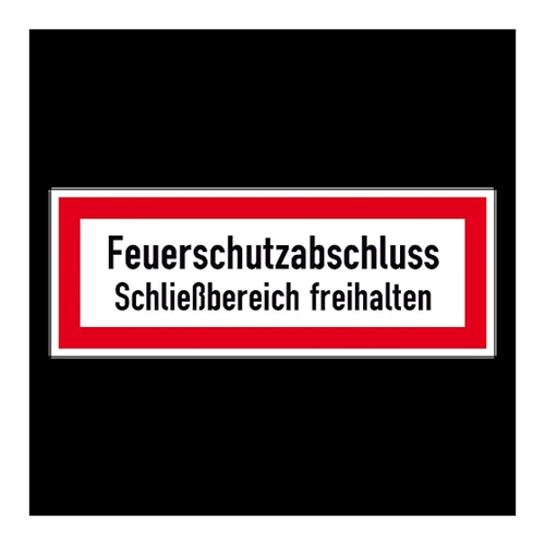 Bild von Hinweisschild für die Feuerwehr »Feuerschutzabschluss Schließbereich freihalten«
