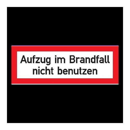 Bild von Hinweisschild für die Feuerwehr »Aufzug im Brandfall nicht benutzen«