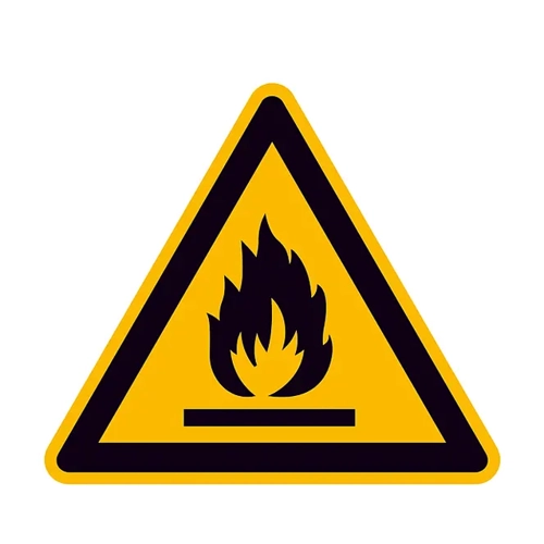 Bild von Warnschild »Warnung vor feuergefährlichen Stoffen«
