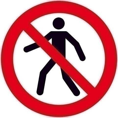 Bild von Verbotsschild »Für Fußgänger verboten«