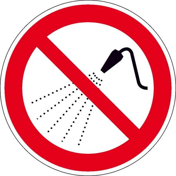 Bild von Betriebsausstattung24® Mit Wasser spritzen verboten Verbotsschild, selbstkl. Folie, Gröߟe 31,50cm
