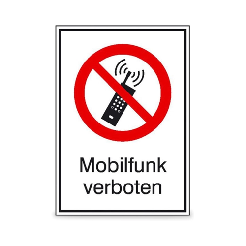 Bild von Verbots-Kombischild »Mobilfunk verboten«