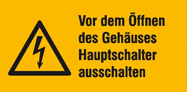 Bild von Warn-Kombischild Achtung Folie selbstklebend (B x H) 131mm x 65mm ISO 7010 1St.