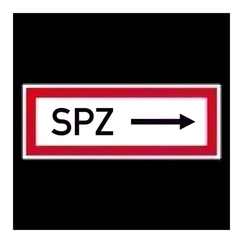 Bild von Hinweisschild für die Feuerwehr »SPZ ---->«
