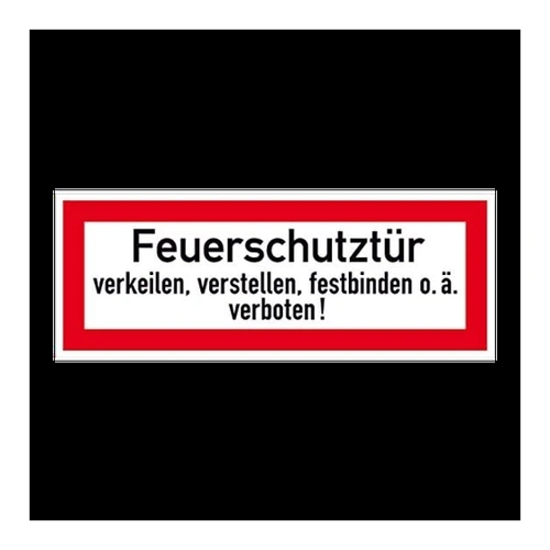 Bild von Hinweisschild für die Feuerwehr »Feuerschutztür verkeilen, verstellen, festbinden oder ähnliches